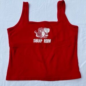 Square neck graphic tank